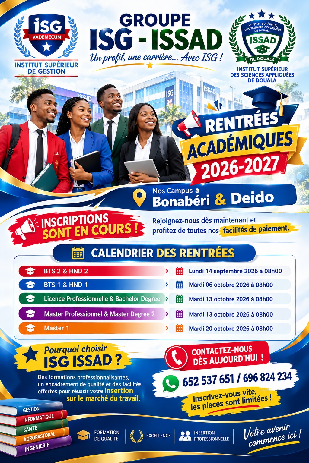 Calendrier des rentrées académiques 2026-2027