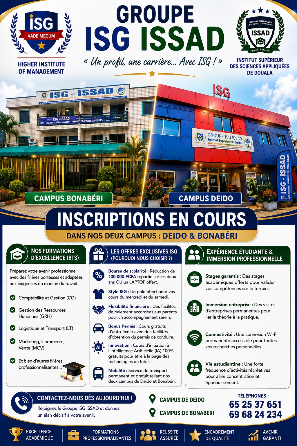 Admissions 2026-2027 en cours au Groupe ISG-ISSAD